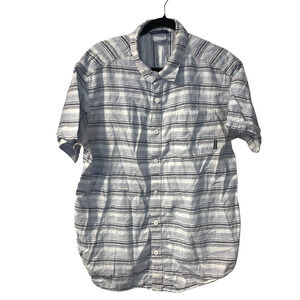 Columbia Women's Coastal Striped Tunic Shirt Size XL Blue White Beachy Cotton